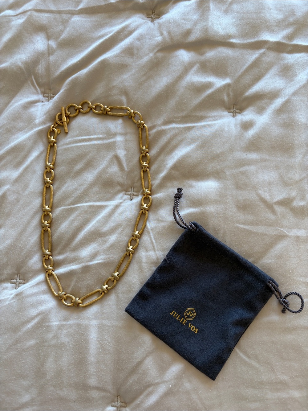 Julie Vos Gold Link Toggle Necklace